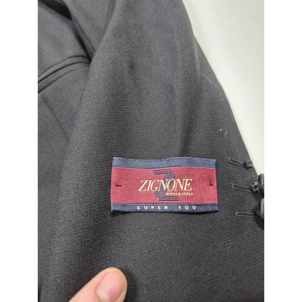 Roberto Zanieri Tuxedo Suit Mens 44 Long Black Wool 2 Piece 38x34 Italy NWT FLAW